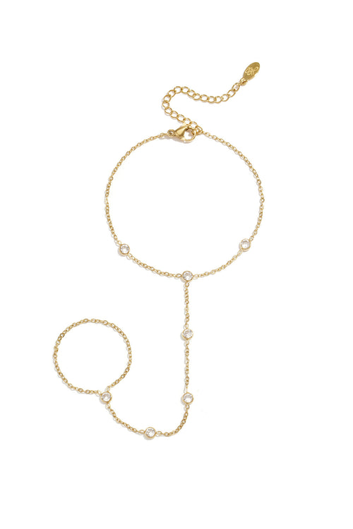 Bracciale a mano con pietre rotonde
