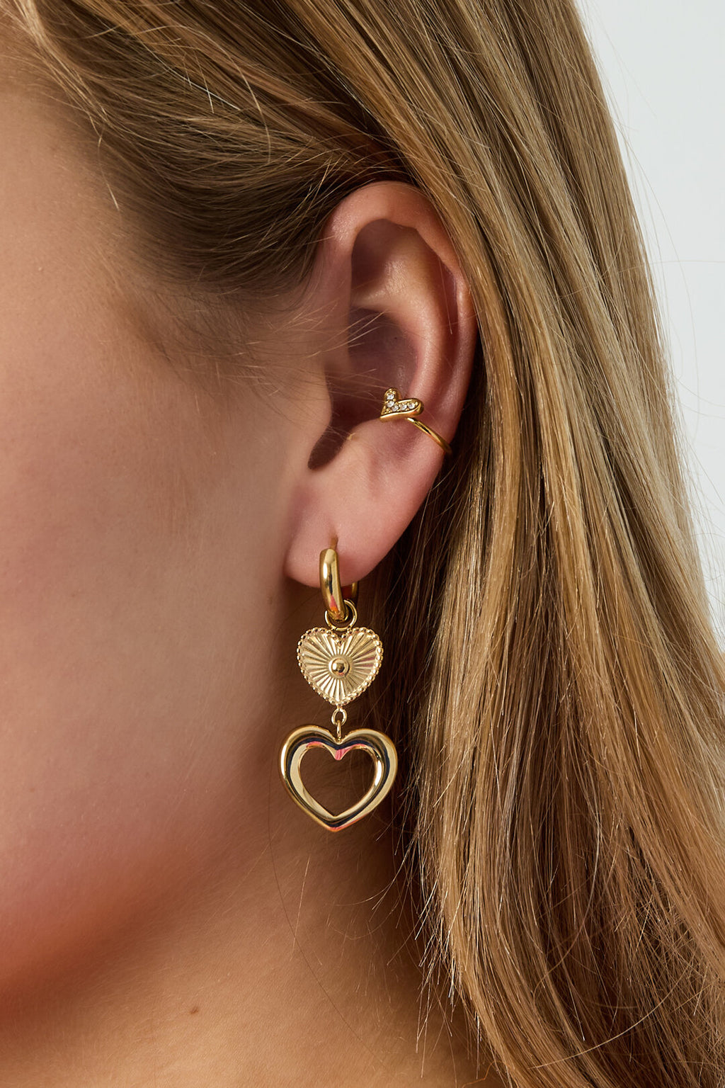 Earcuffin acciaio inossidabile con cuore