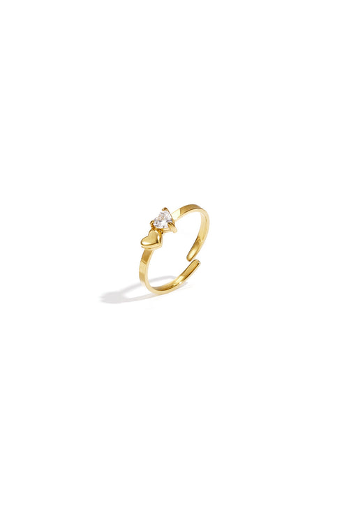 Anello regolabile con pietra a forma di cuore