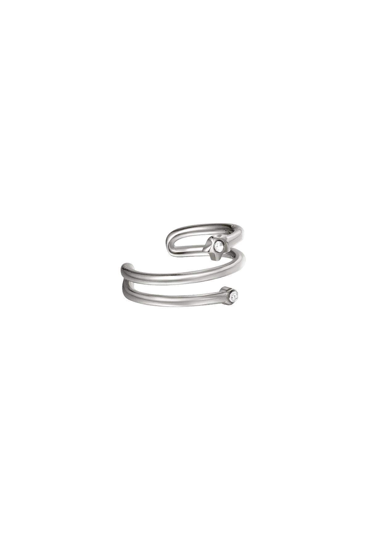 Earcuff a spirale con piccole pietre Silver Color Stainless Steel