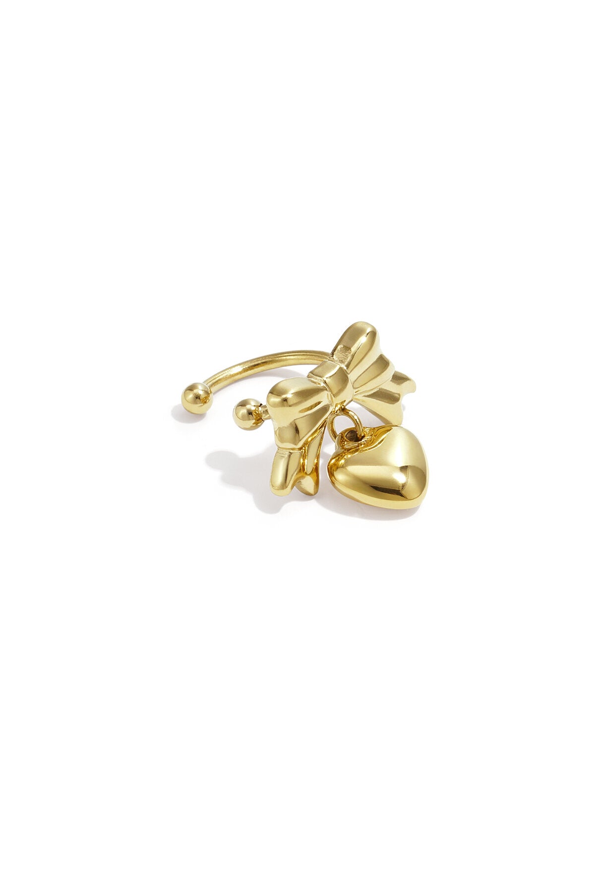 Earcuff in acciaio inossidabile a forma di cuore