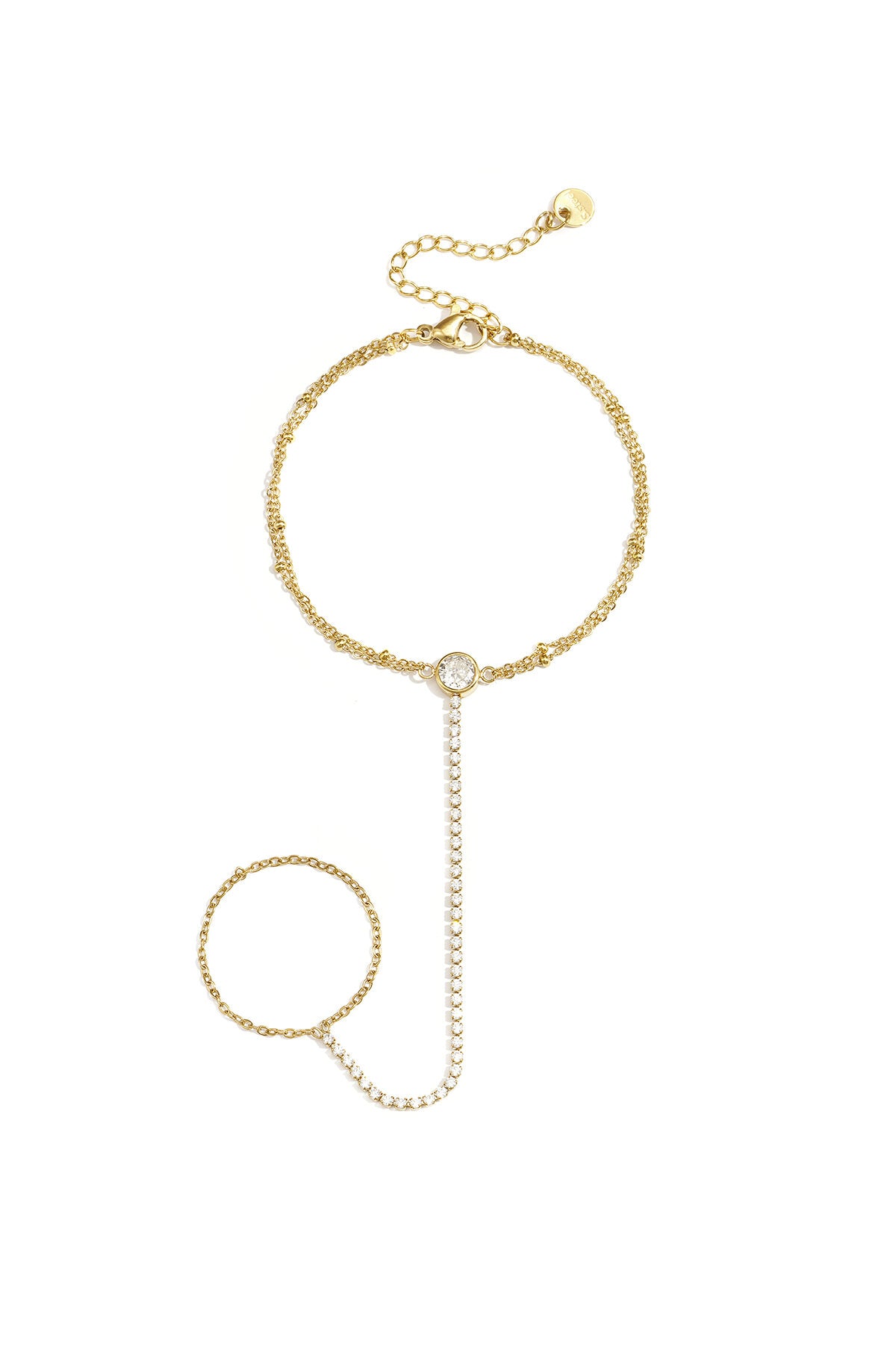 Bracciale a mano stile tennis con pietra 