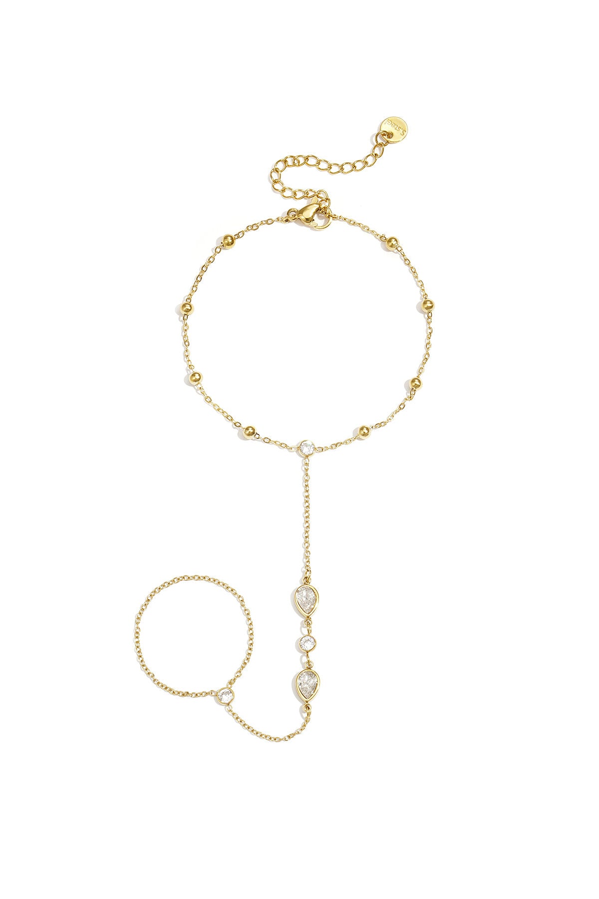 Bracciale a mano con pietre a forma di goccia