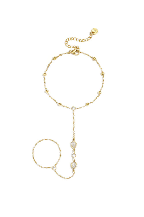 Bracciale a mano con pietre a forma di goccia
