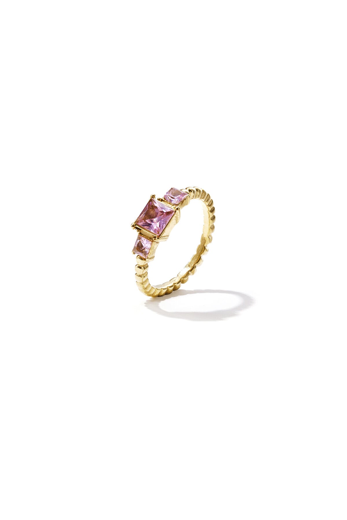 Ring with square stones