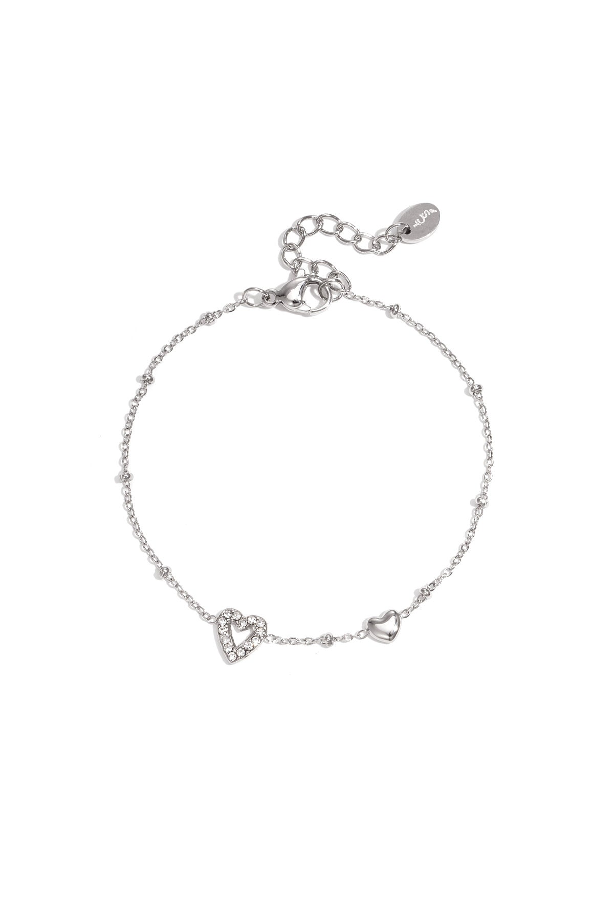 Bracciale con cuori, pietre colorate e pois