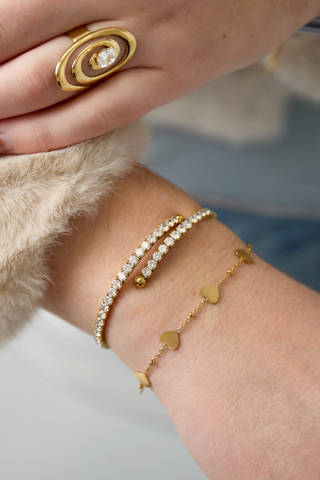 Bracciale con polsino diamantato
