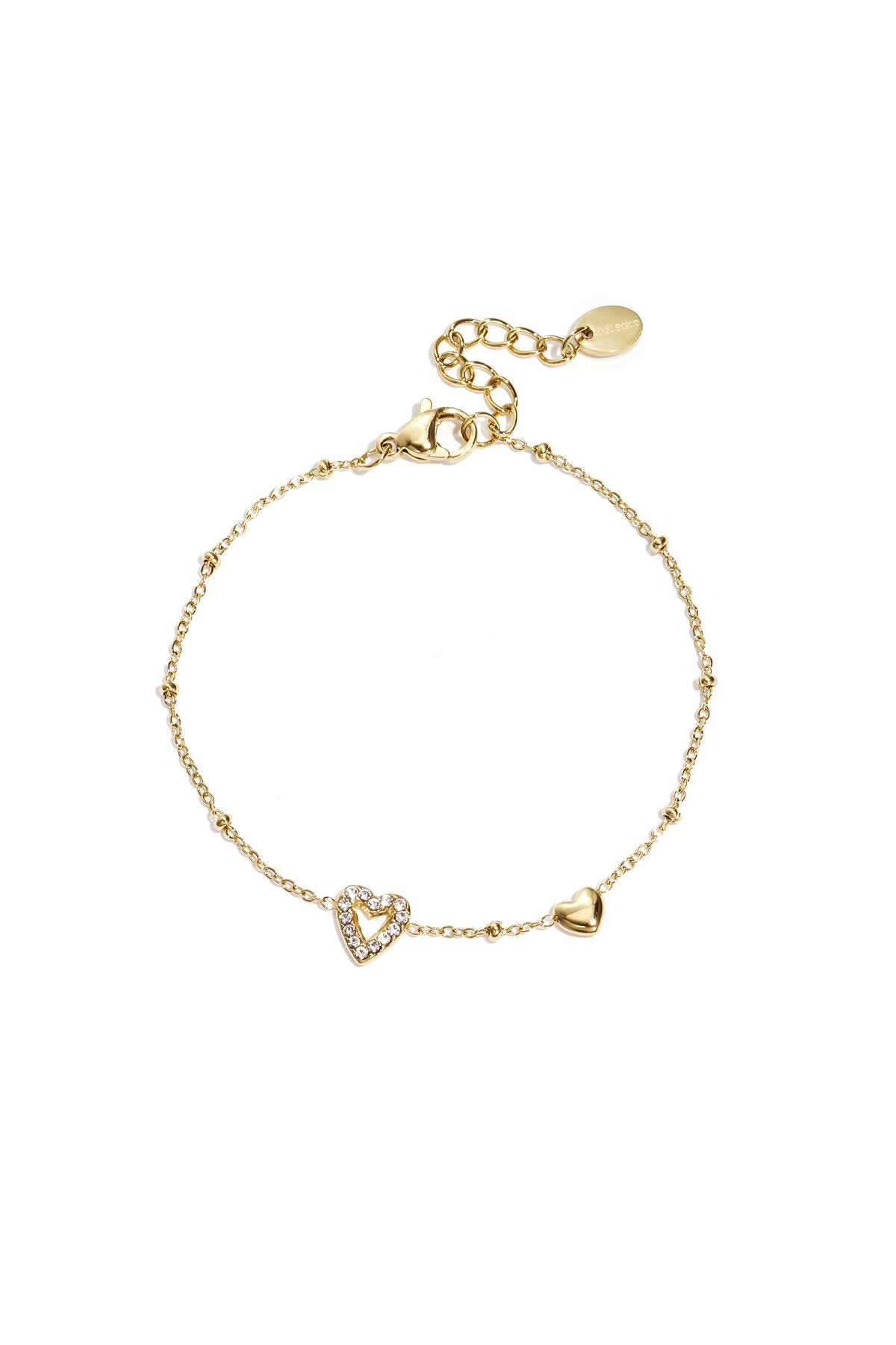 Bracciale con cuori, pietre colorate e pois