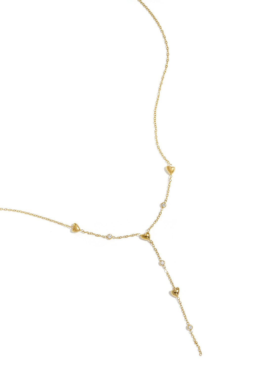Collana a Y con cuori riempiti