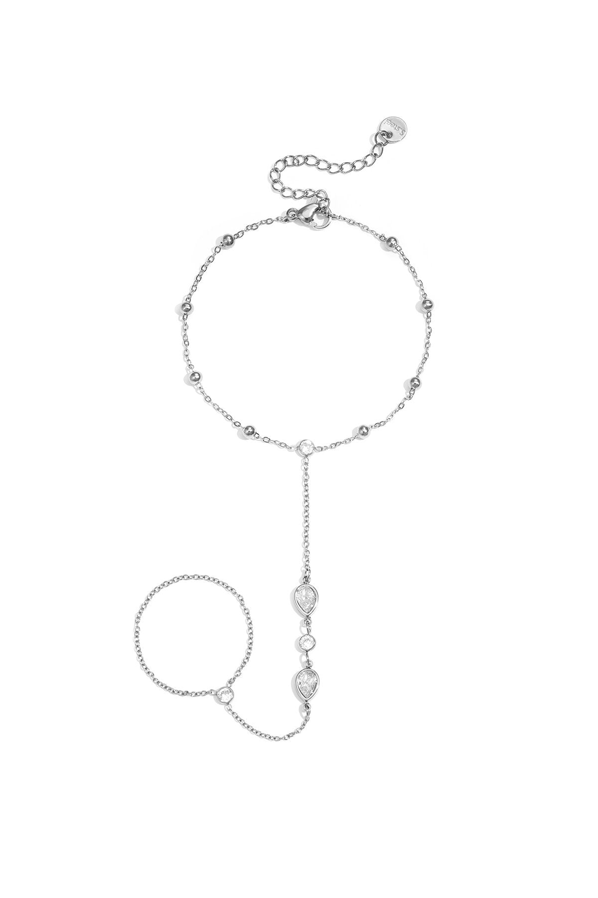 Bracciale a mano con pietre a forma di goccia