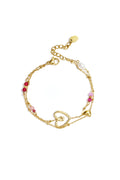 Bracciale con cuore, perline 
