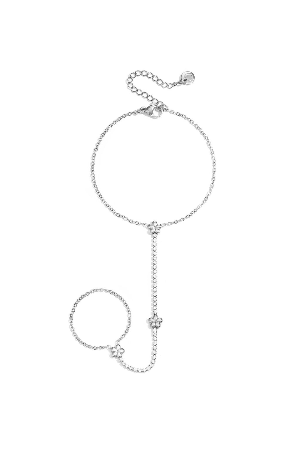 Collana in stile tennis con fiori